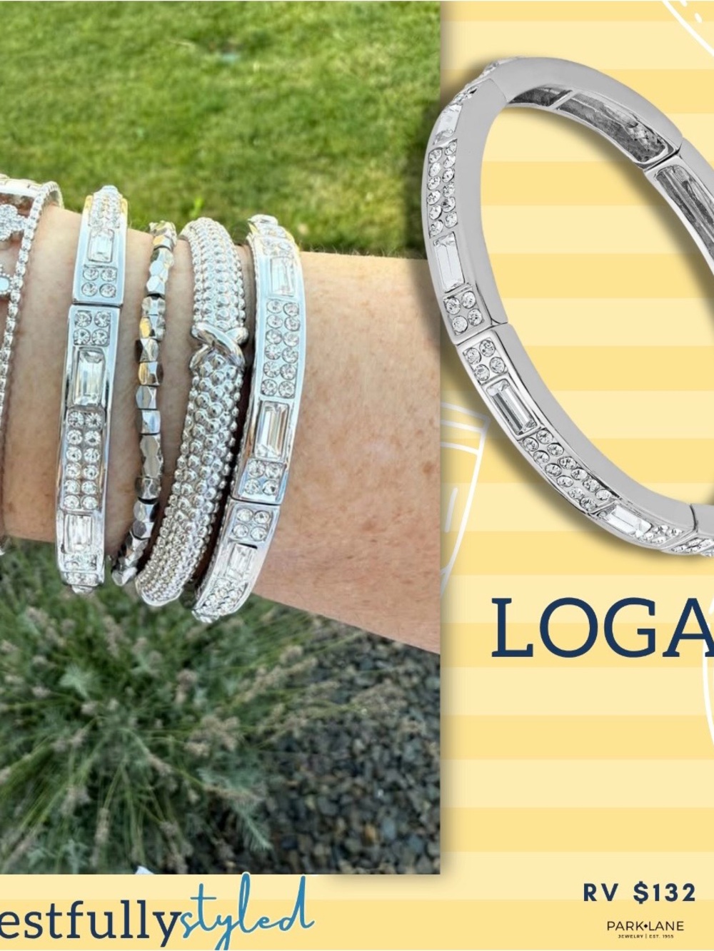 Park Lane Logan bracelet Silver Crystal-Embellished